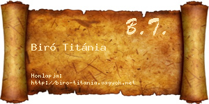 Biró Titánia névjegykártya